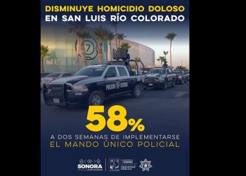 Disminuye en un 58% delito de homicidio en San Luis Río Colorado