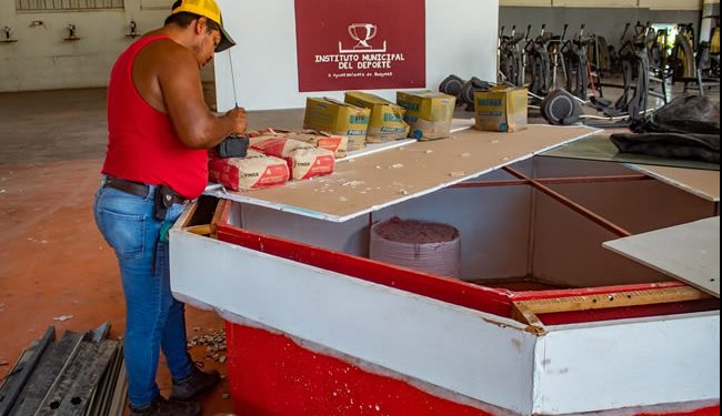 Avanza Ayuntamiento de Guaymas los trabajos de rehabilitación de la Unidad Deportiva Julio Alfonso Alfonso