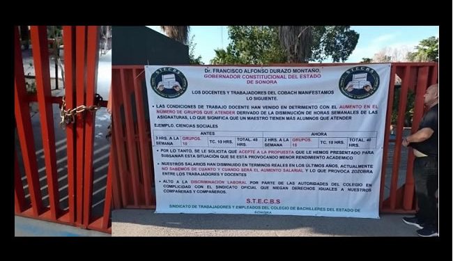 Con protesta de maestros el COBACH inicia año escolar en dos planteles de Hermosillo