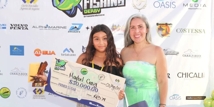 La pequeña Maybel Craig brilla con luz propia y gana Primer Kids Fishing Derby 2024 en San Carlos