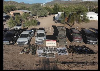 Aseguran autoridades de seguridad predio, vehículos y arsenal resultado de operativo especial