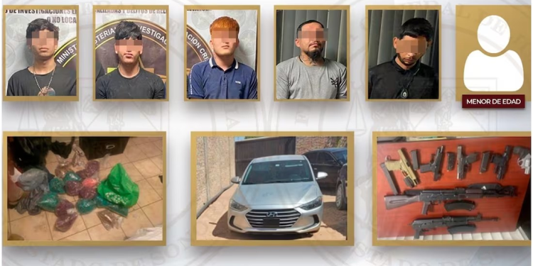 Desmantelan célula delictiva y detienen a menor de edad con arma de fuego en Sonora