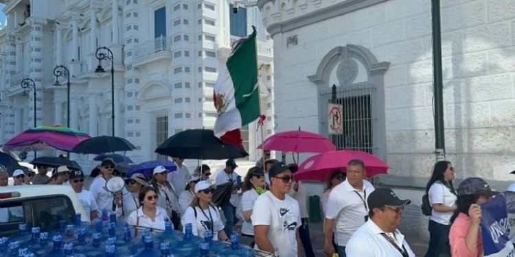 Marchan jueces y magistrados en quinto día de protestas por Reforma Judicial en Sonora