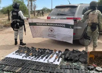 Militares decomisan granada, 15 armas largas, 105 cargadores y más de mil 300 cartuchos en Sonora