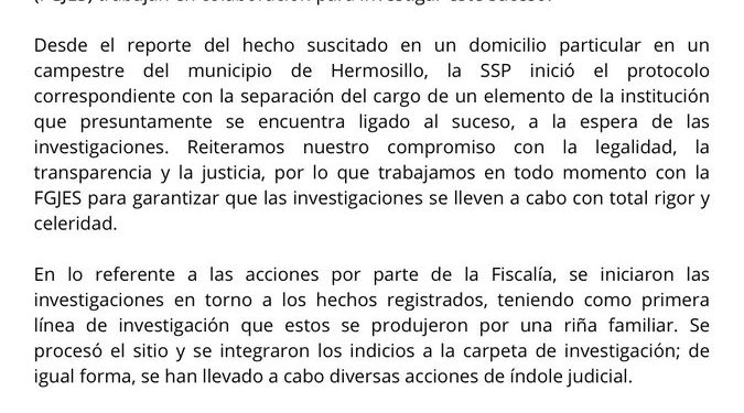 Investigan en Sonora a comandante de la SSP en San Luis Río Colorado; estaría implicado en un caso de homicidio