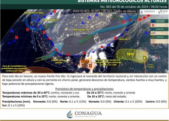 Frente frío 5 reforzará bajas temperaturas en Sonora este fin de semana