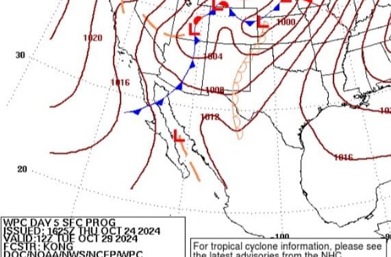 Frente frío 6 de la temporada ingresará a Sonora los últimos días de octubre