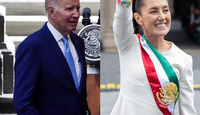 Joe Biden felicitó a la presidenta Claudia Sheinbaum tras investidura