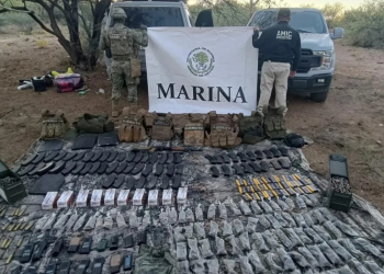 Decomiso histórico en Sonora: Marina y Fiscalía desmantelan campamento criminal en El Sásabe