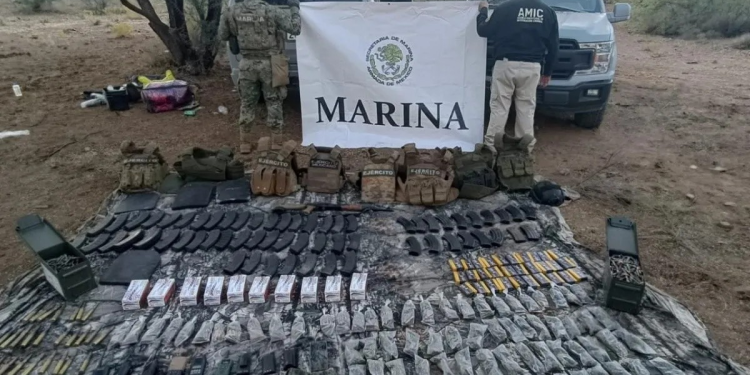 Decomiso histórico en Sonora: Marina y Fiscalía desmantelan campamento criminal en El Sásabe