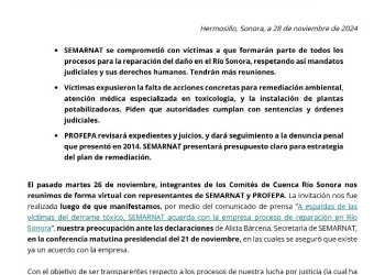 Confirman Comités de Cuenca Río Sonora compromisos de Semarnat