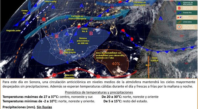 Pronostican nuevo frente frío para este inicio de semana en Sonora