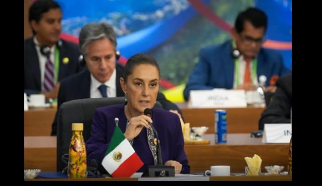 Propone Sheinbaum en G20 liberar 24 mil mdd del gasto militar para sembradores