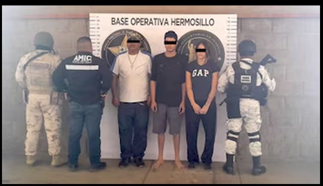 Rescatan a dos menores y detienen a tres personas con cristal en Sonora