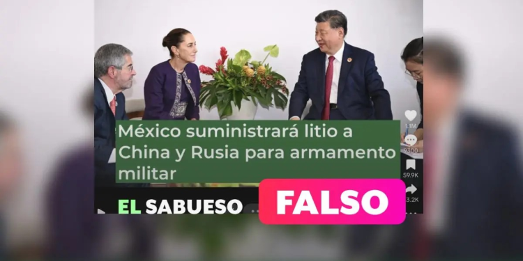 No hay registro de que México acordara enviar litio a China y Rusia para armas, es desinformación