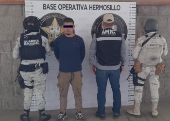 Triple cateo en Sonora deja tres personas detenidas y aseguramiento de droga y máquinas ilegales