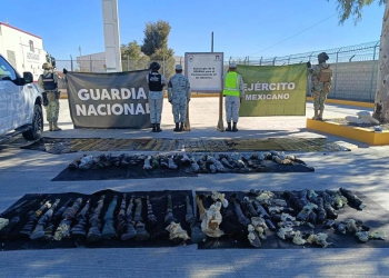 Asegura GN en aduana de Sonora más de 50 mil cartuchos y casi 60 armas
