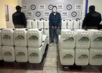 Aseguran en Sonora más de mil 200 litros de metanfetamina con un valor superior a los 7 mdp; el chofer está detenido