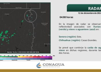 Detecta radar caída de nieve entre Chihuahua y Sonora esta madrugada