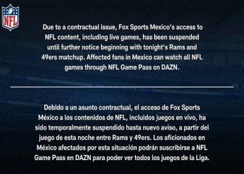 La NFL suspende transmisión de partidos en México