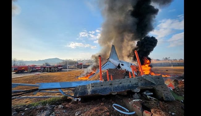Tragedia en Corea del Sur: murieron 179 personas que iban a bordo del avión que se estrelló y dos sobrevivieron