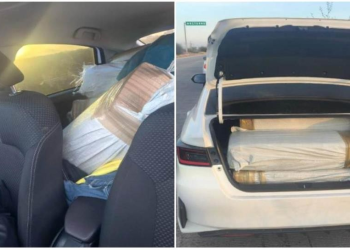 Cae con 300 kilos de cristal cuando lo detiene la Guardia Nacional por exceso de velocidad