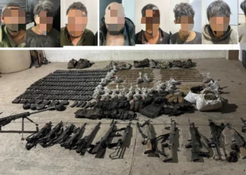 Caen nueve sujetos con armas, equipo táctico y drogas tras operativo en Sásabe