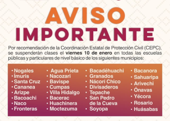 Por segunda tormenta invernal, autoridades de Sonora mantienen suspensión de clases en educación básica de 30 municipios