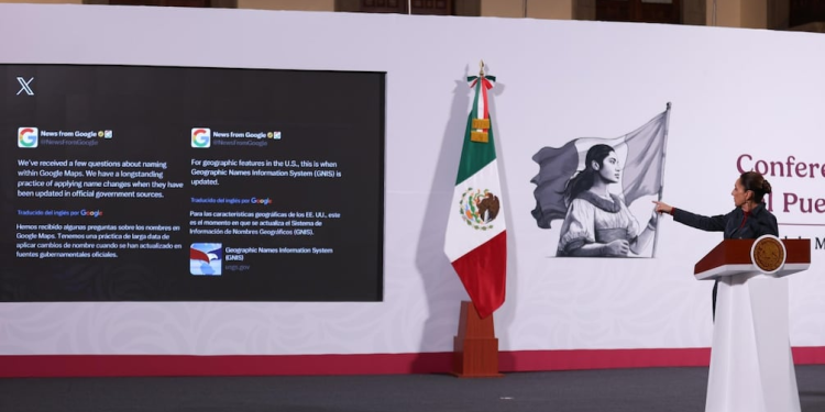 Sheinbaum enviará carta a Google para explicar origen del Golfo de México; le vamos a pedir que “América Mexicana” aparezca en el mapa
