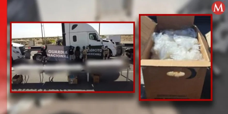 Aseguran cargamento de droga oculto en cajas de huevo en San Luis Río Colorado