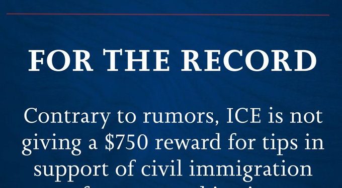 ¿Estados Unidos Paga Recompensa de 750 Dólares por Migrantes Indocumentados? ICE Responde