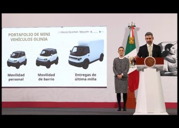 Industria automotriz respalda a Olinia, el auto eléctrico presentado por Sheinbaum