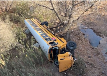 Camión con obreros de maquila cae de puente en Nogales, Sonora; reportan 8 lesionados