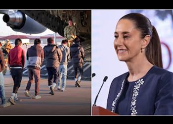 Claudia Sheinbaum reacciona a la foto de mexicanos deportados publicada por la Casa Blanca