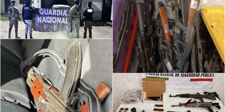 Aseguran más de 30 armas largas en distintos eventos coordinados en Sonora