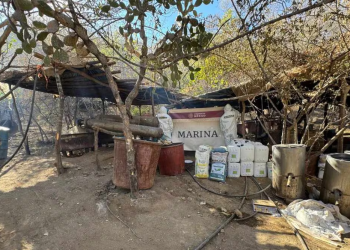 Semar localiza laboratorio clandestino en Sonora; neutraliza 750 kilos de droga y asegura químicos
