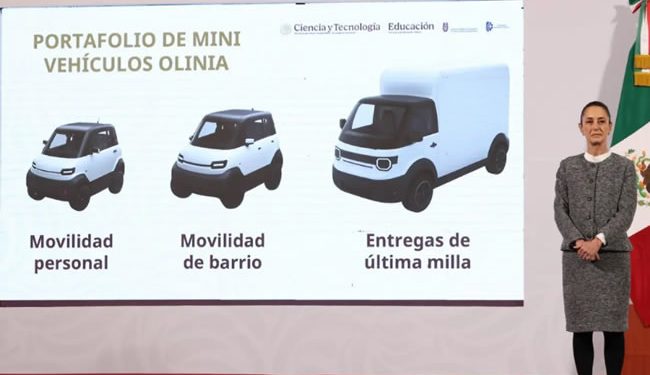 Gobierno federal presenta Olinia, la primera armadora mexicana de minivehículos eléctricos