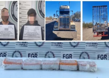 Caen dos hombres con cinco kilos de heroína y un adolescente con armas de fuego en Sonora