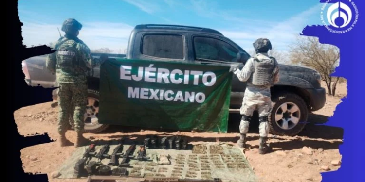 Guardia Nacional incauta arsenal bélico en Trincheras, Sonora