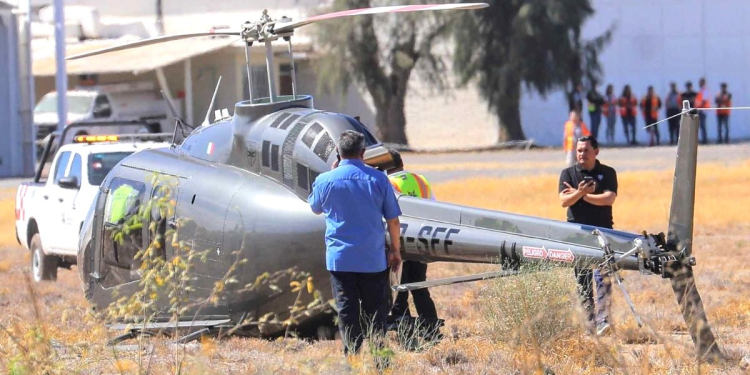 Se desploma helicóptero privado en Base Militar de Hermosillo, no se reportan lesionados