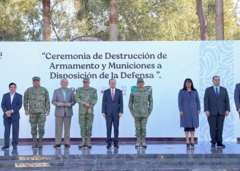 Alfonso Durazo encabezó destrucción de armamento en Sonora