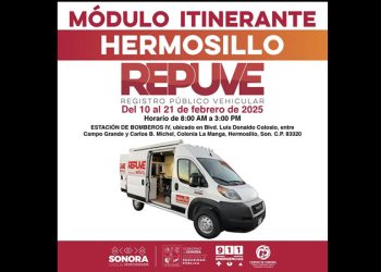 Anuncia Repuve instalación de módulo móvil para regularizar vehículos en Hermosillo