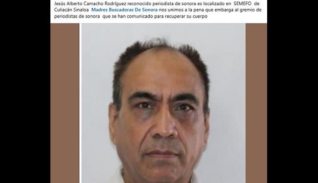 Periodista hermosillense es localizado sin vida en Culiacán, Sinaloa