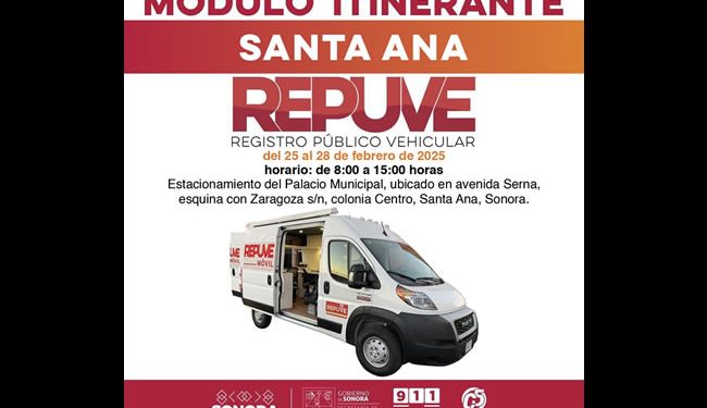 Trasladan módulo itinerante de Repuve a Santa Ana: SSP