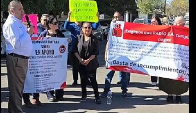 Protestan trabajadores del STIRTT en contra de Radio S.A, la empresa más incumplida en el país con los trabajadores