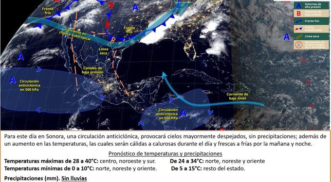 Ingresará frente frío a Sonora este martes