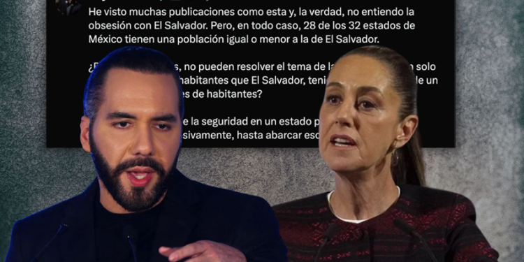 Sheinbaum pide a Bukele respeto tras sus críticas a la inseguridad de México