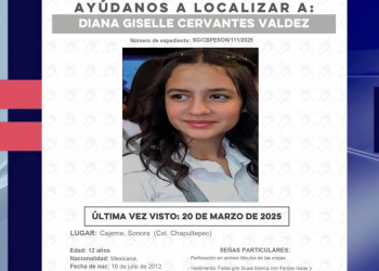 Buscan a Diana Giselle, Estudiante de 12 Años Desaparecida en Cajeme