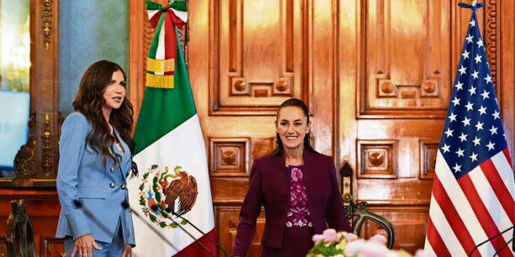 Kristi Noem entrega a Sheinbaum demandas de Trump sobre seguridad; pide más cooperación en la frontera sur de México