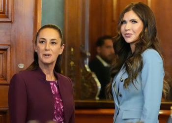 La secretaria de Seguridad de Trump afirma tras reunirse con Sheinbaum que “todavía hay mucho trabajo por hacer”